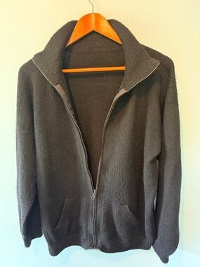 Black Full-Zip Mock Neck Sweater